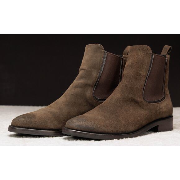 Thursday Boot Company Duchess Dark Olive Suede Chelsea Boots Womens Size 7 - Picture 10 of 16